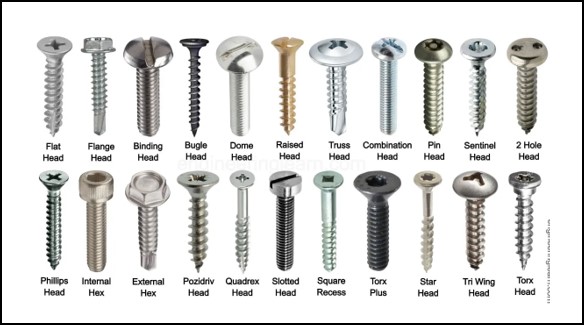 All types of screws